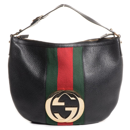 Gucci Leather Web Blondie Hobo Black 1 of 6