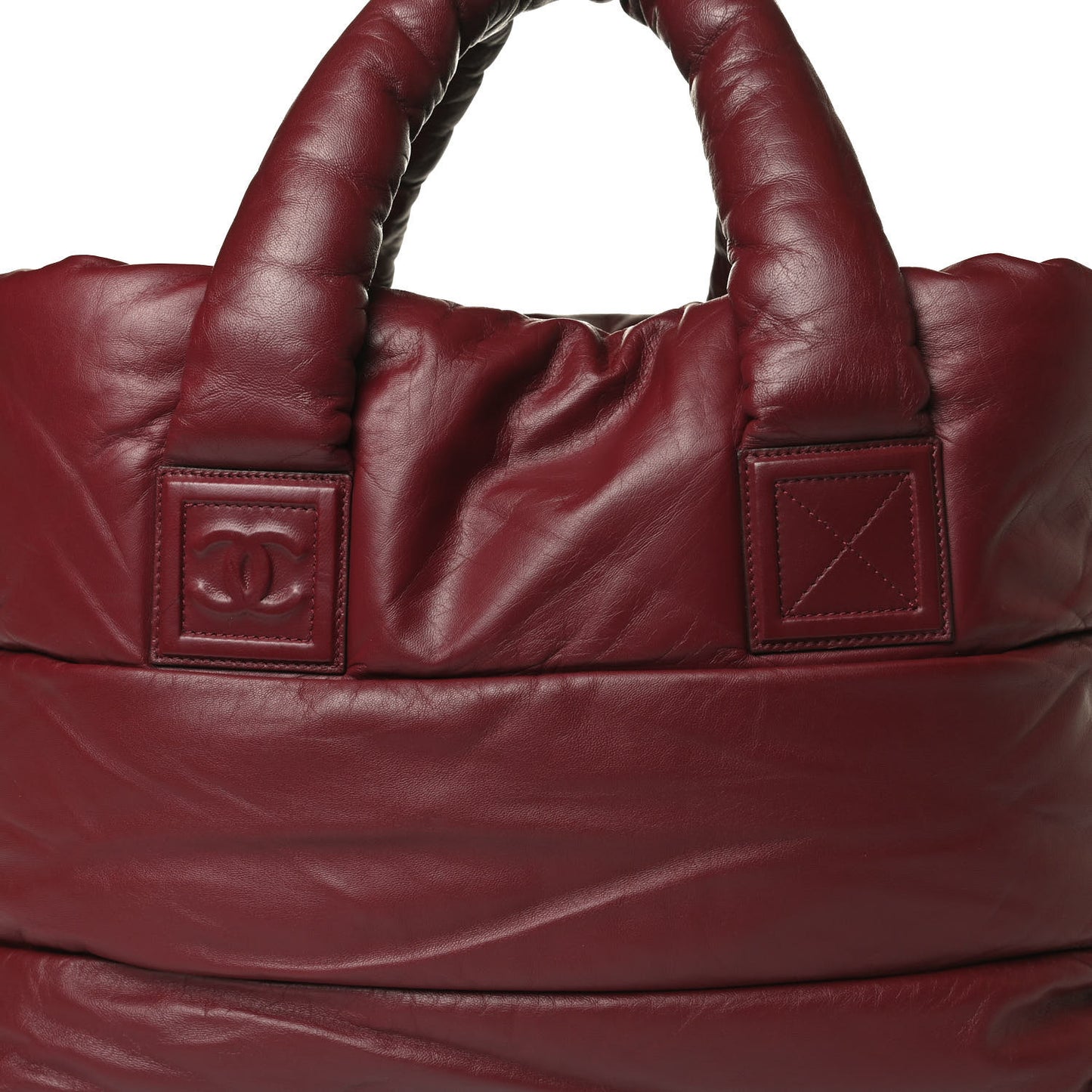 Lambskin Quilted Medium Coco Cocoon Reversible Tote Black