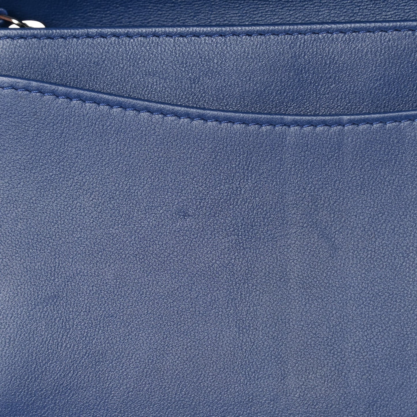 Lambskin Quilted Yen Wallet Dark Blue
