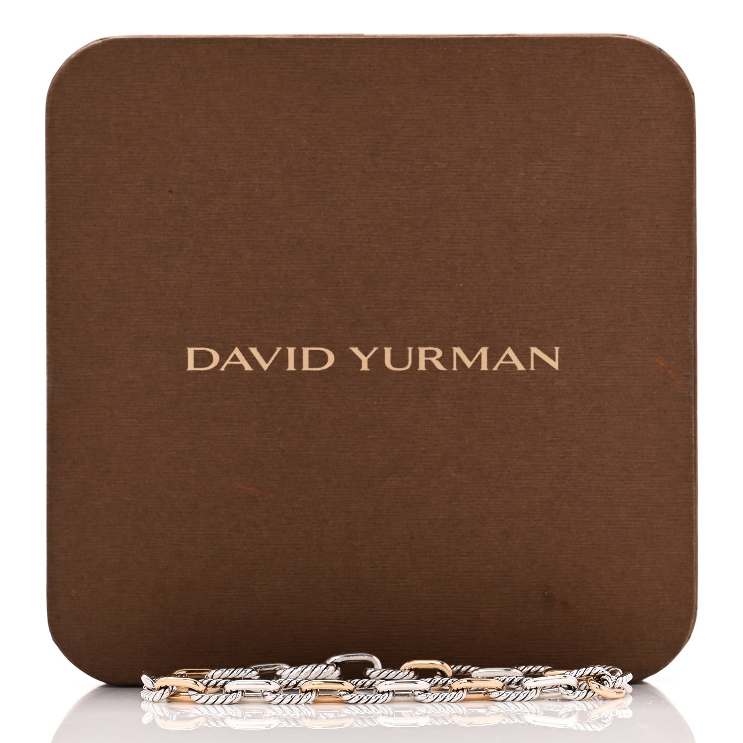 David Yurman Sterling Silver 18K Yellow Gold 5.5mm DY Madison Link Chain Bracelet 5 of 5