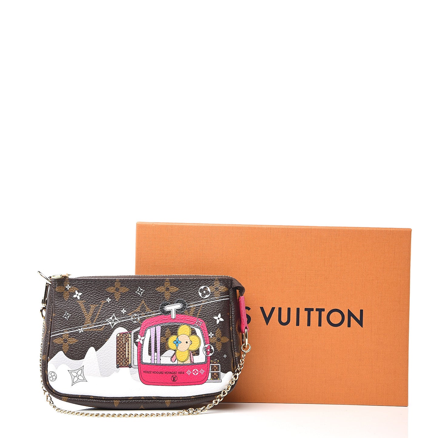 Monogram 2019 Christmas Animation Mini Courchevel Pochette Accessories Fuchsia