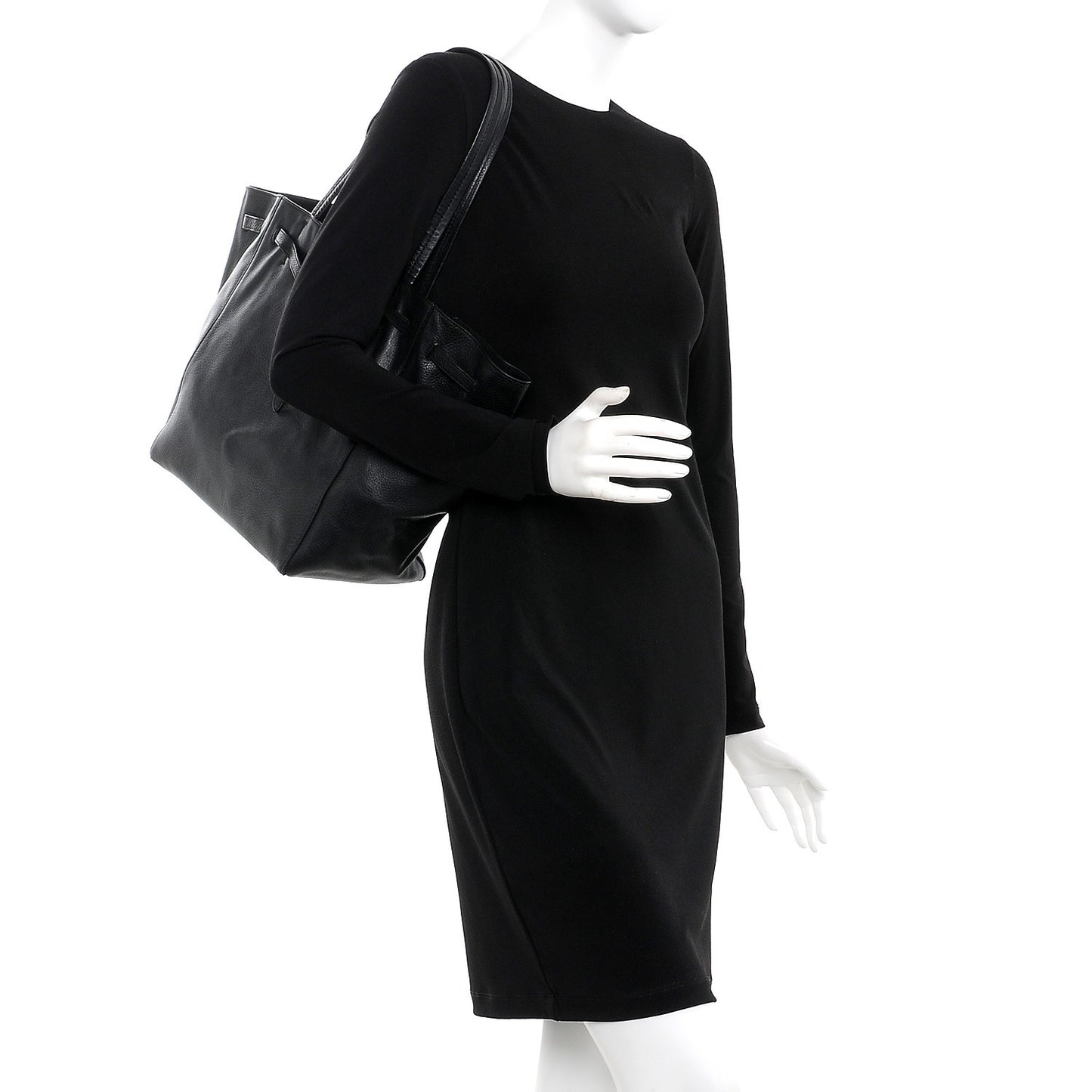Soft Grained Calfskin Small Belt Cabas Phantom Black