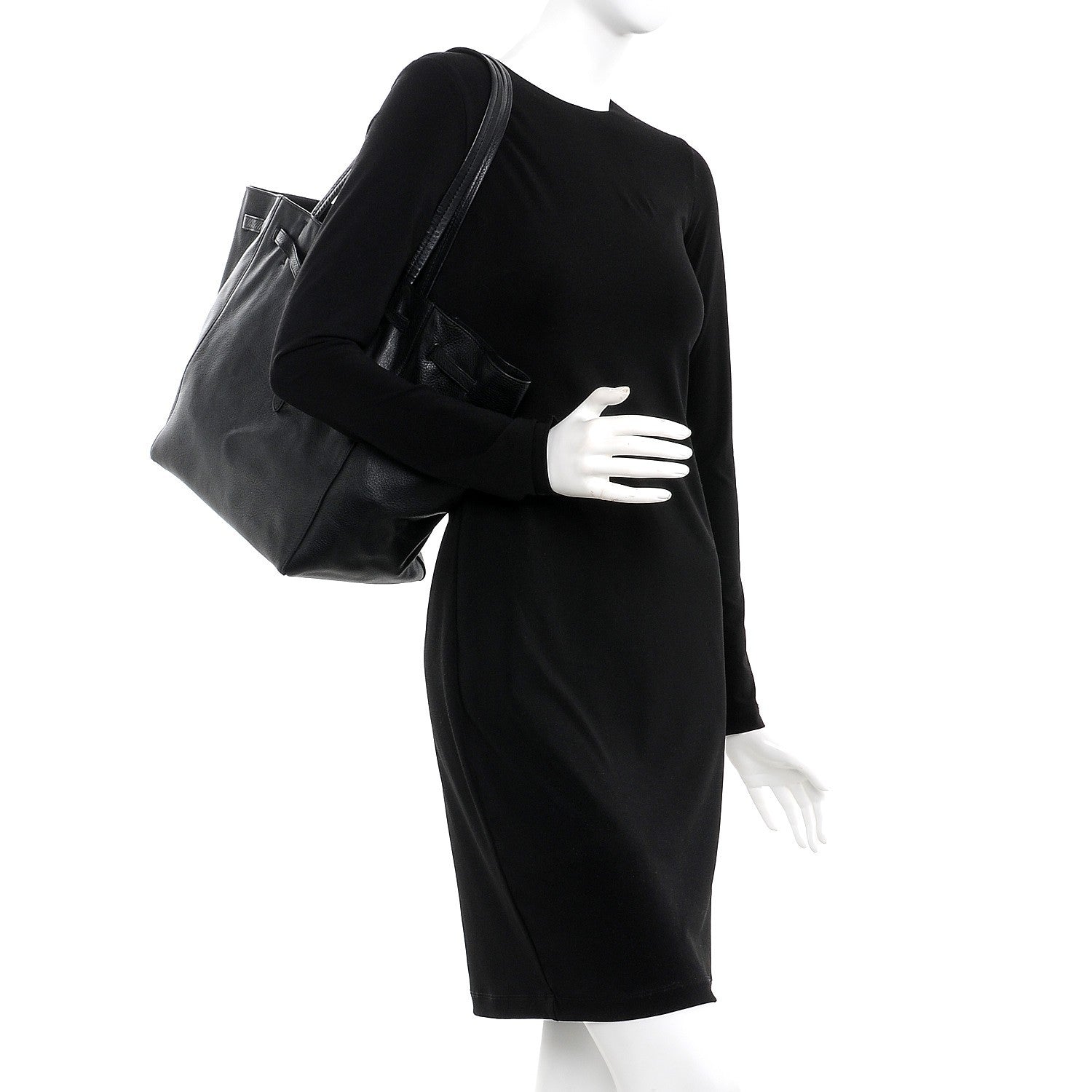 Celine Soft Grained Calfskin Small Belt Cabas Phantom Black 2 of 11