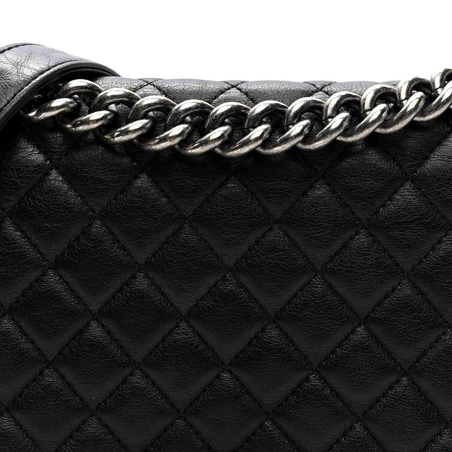 Calfskin Quilted Medium Boy Flap Black