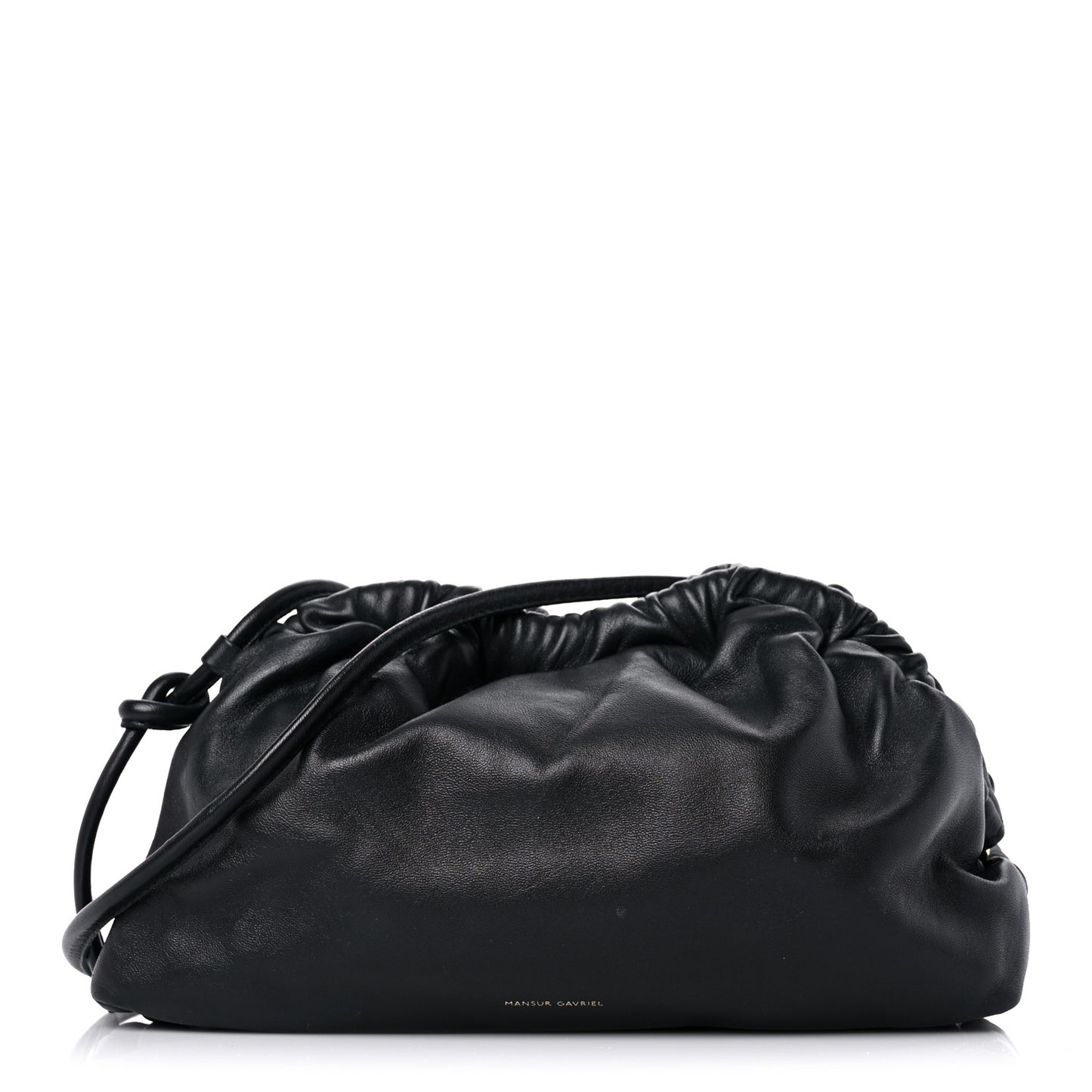 Lambskin Mini Cloud Clutch Black Flamma