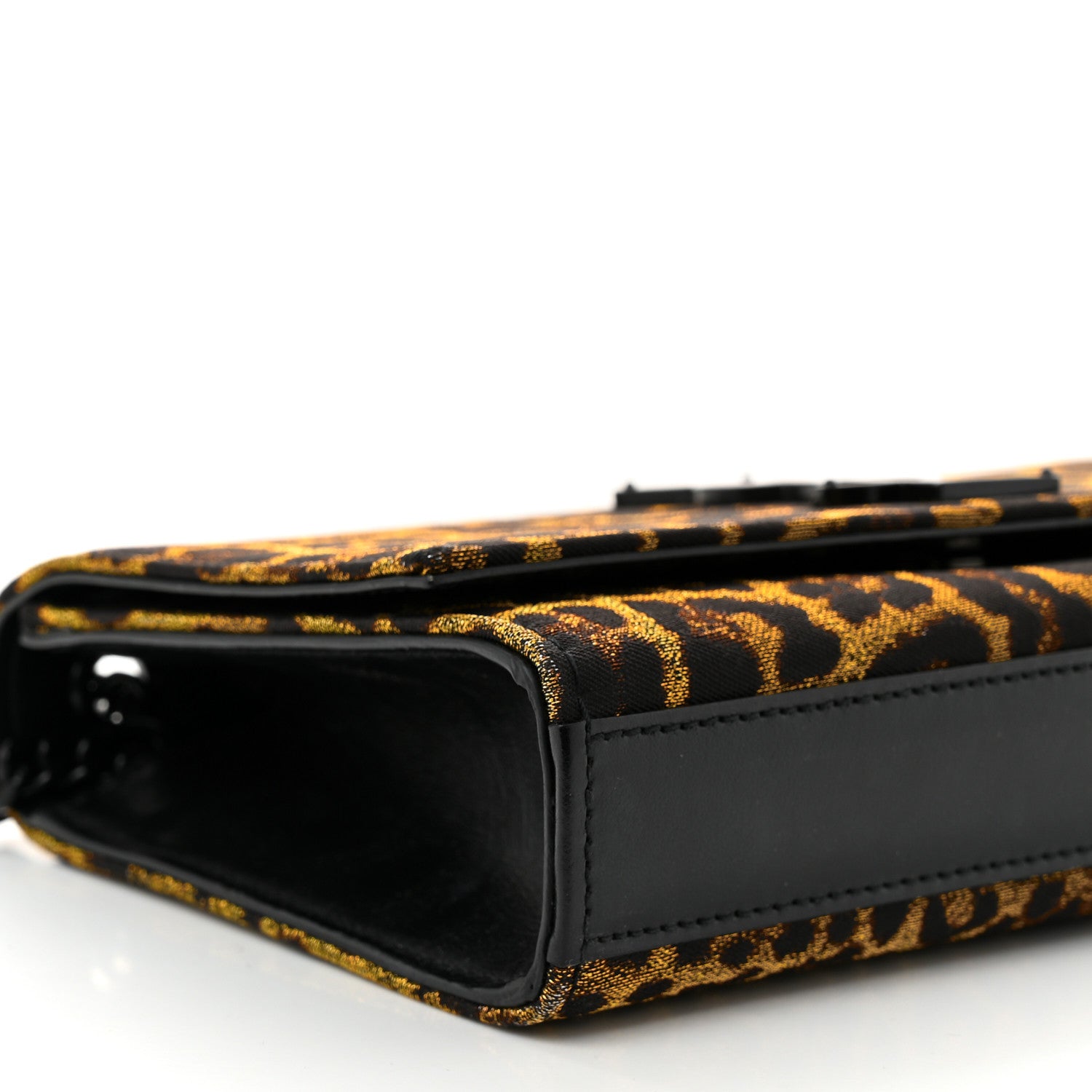 Saint Laurent Jacquard Leopard Small Monogram Kate Satchel Oro Natural 9 of 10