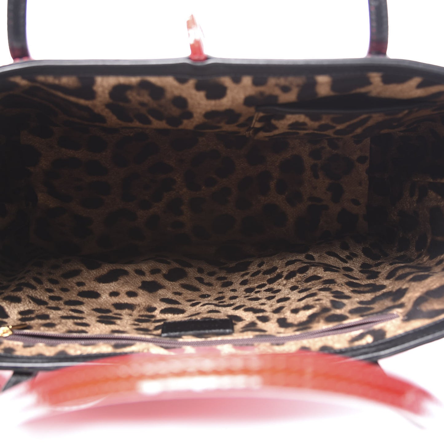 Vernice Vitello Shopping Tote Red