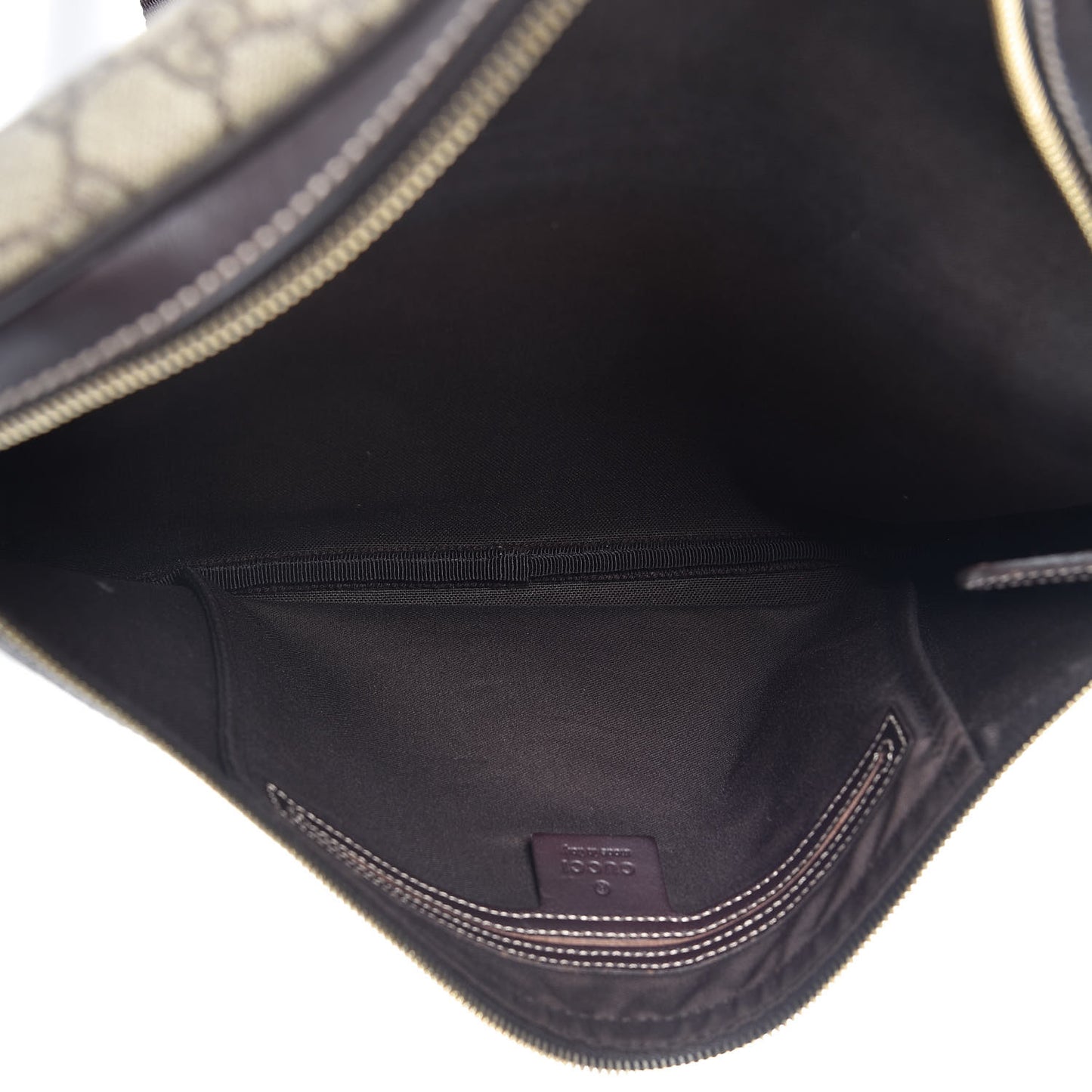 GG Supreme Monogram Belt Bag Dark Brown