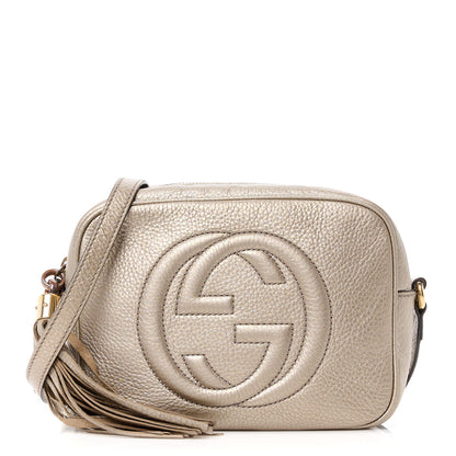 Gucci Metallic Pebbled Calfskin Small Soho Disco Bag Golden Beige 1 of 18