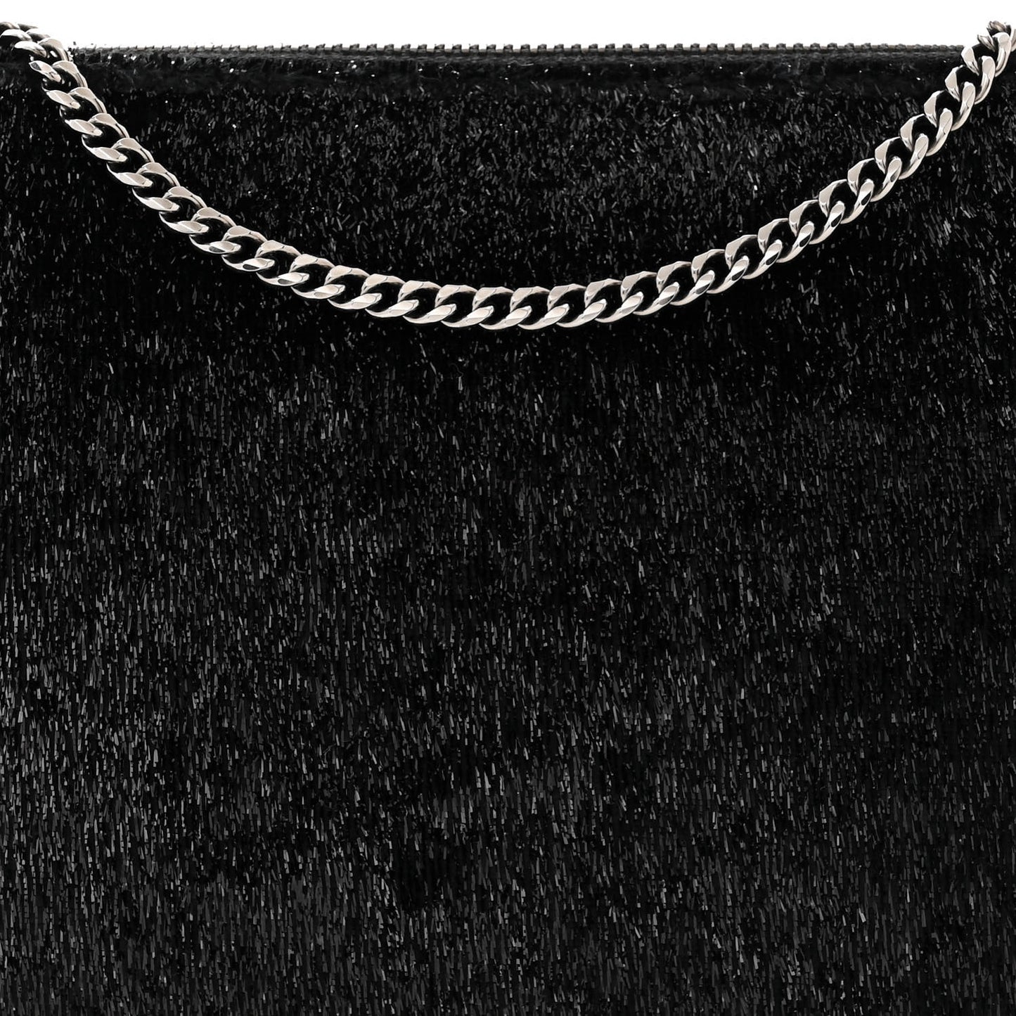 Patent Velour Loubila Chain Clutch Black