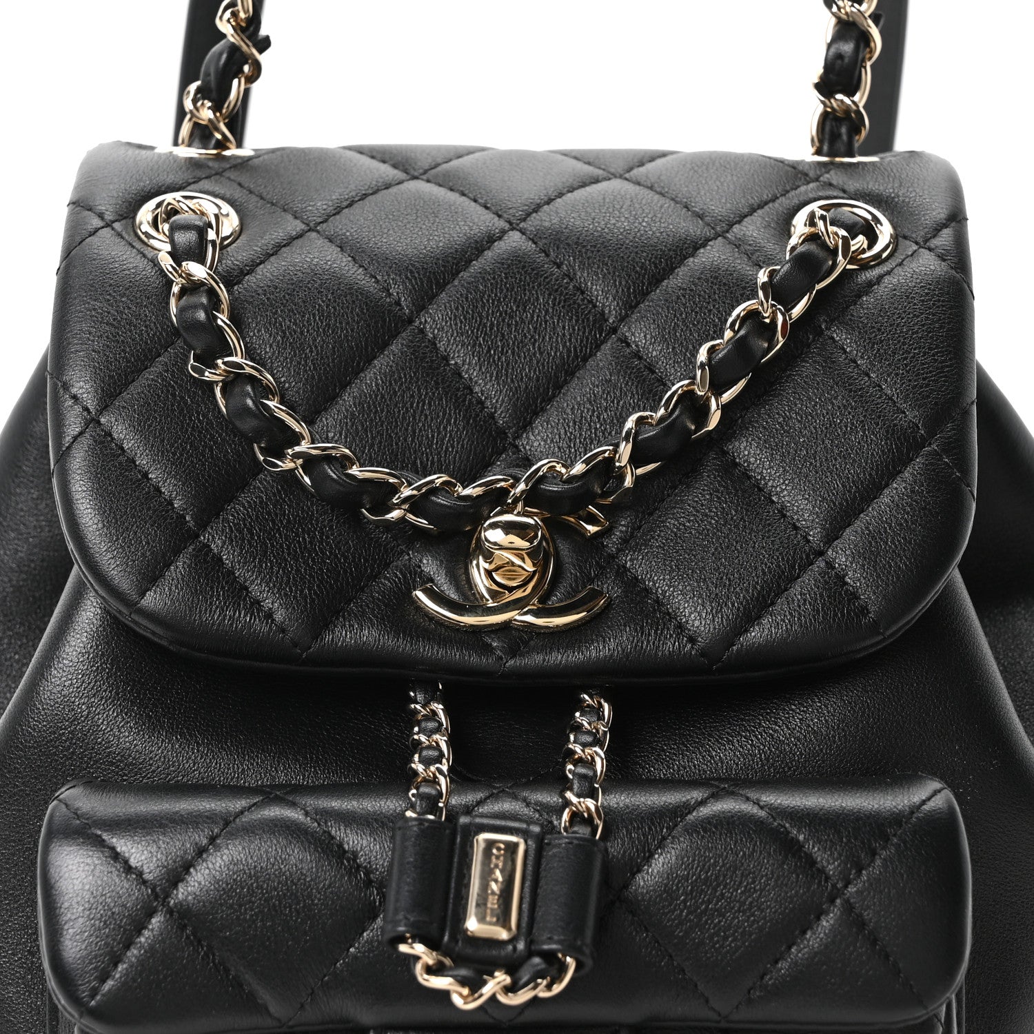 Chanel Lambskin Quilted Small Duma Drawstring Backpack Black 7 of 9