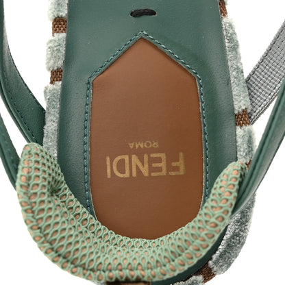 Fendi Vitello Grace Velluto FF Colibri 55mm Slingback Pumps 39.5 Menta Oil 39.5 Menta Oil Matcha 9 of 10