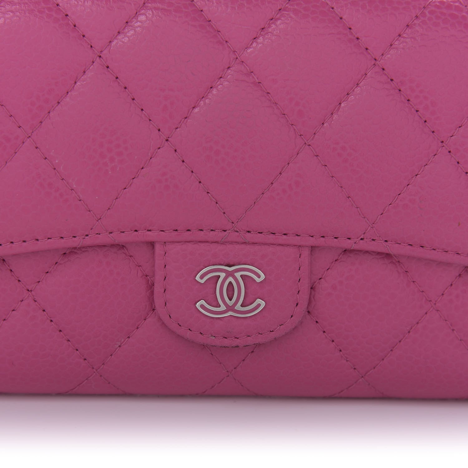 Chanel Iridescent Caviar Quilted Medium Flap Wallet Pink 10 of 11