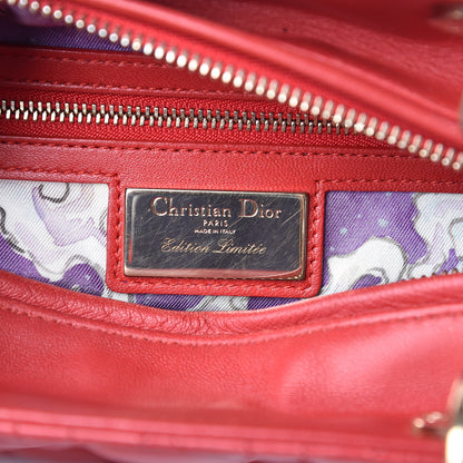Christian Dior Lambskin Cannage Medium Lady Dior Red 6 of 7
