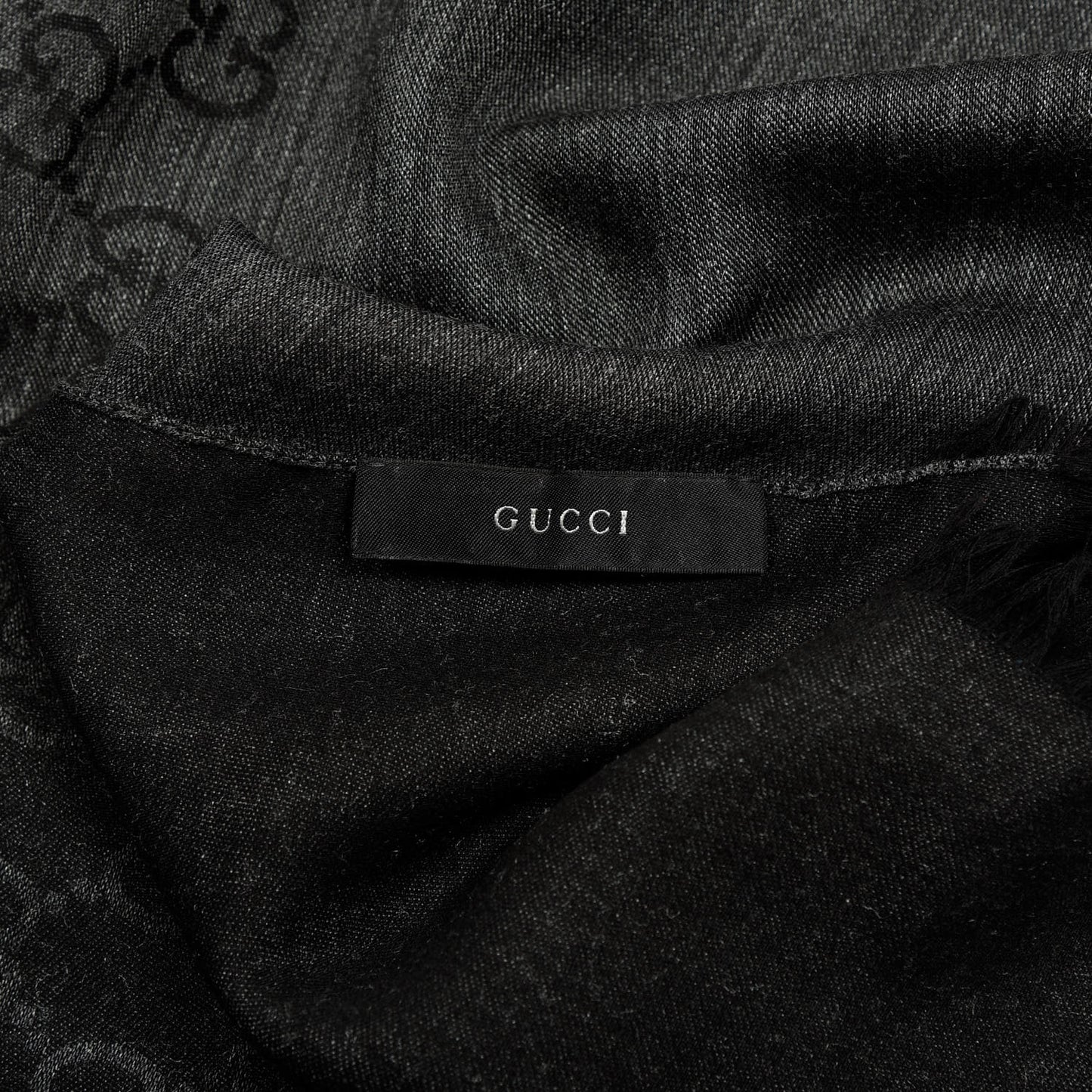 Wool Silk GG Monogram GGNat Scarf Anthracite
