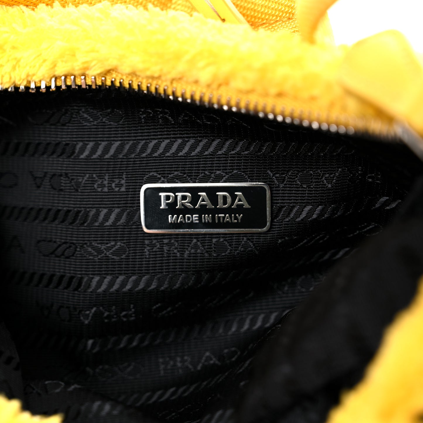 Terry Cloth Mini Re-Edition 2000 Bag Giallo Black