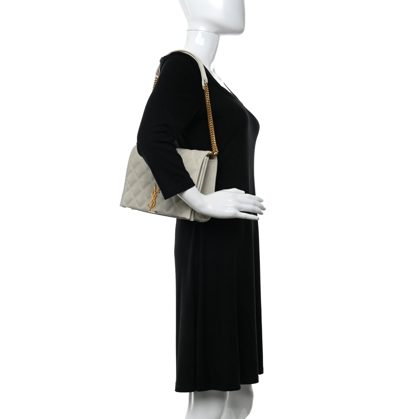 Lambskin Quilted Mini Becky Chain Bag Crema Soft