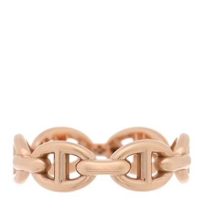 Hermes 18K Rose Gold PM Chaine d'Ancre Enchainee Ring 52 6 3 of 4