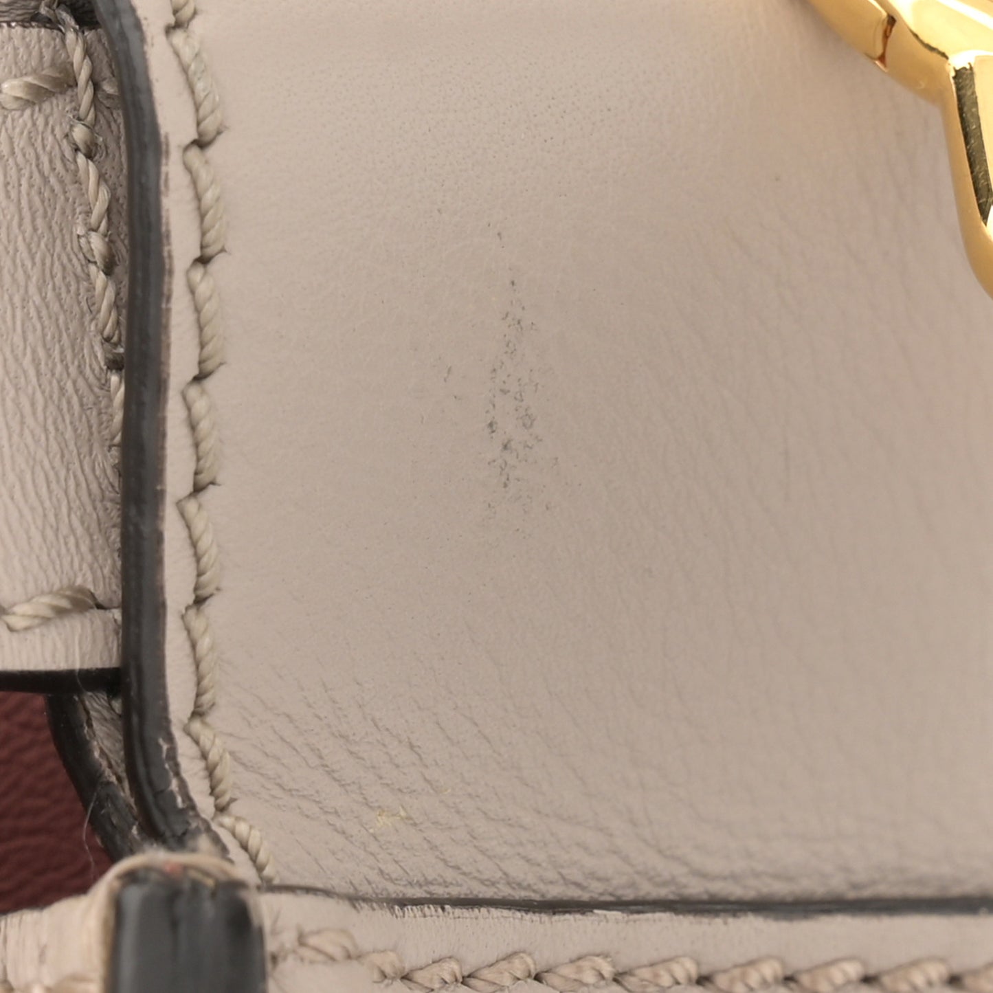 Vitello Seta Shiny Nappa Medium Peekaboo Iconic Satchel Grigio Polvere Bois de Rose
