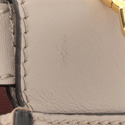 Fendi Vitello Seta Shiny Nappa Medium Peekaboo Iconic Satchel Grigio Polvere Bois de Rose 16 of 18