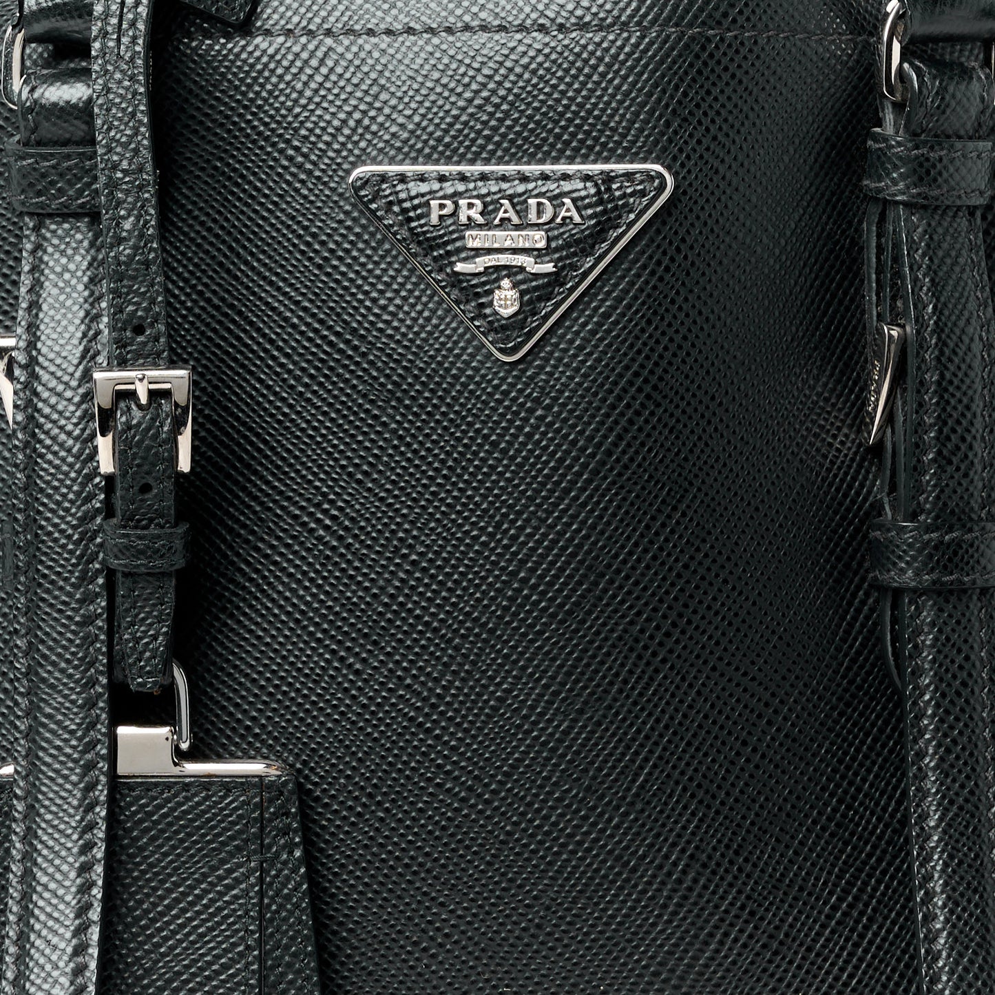 Saffiano Cuir Medium Double Handle Tote Black