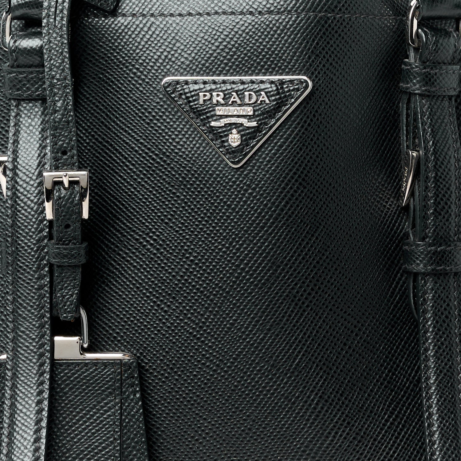Prada Saffiano Cuir Medium Double Handle Tote Black 8 of 10