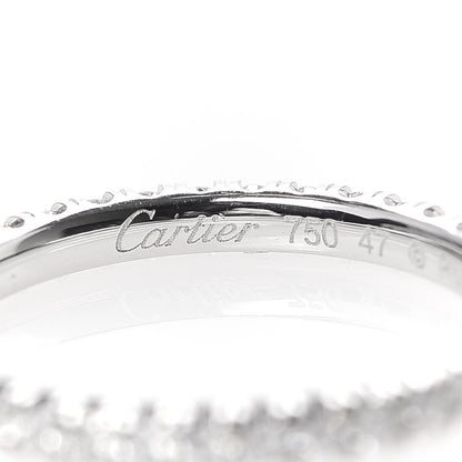 Cartier 18K White Gold Diamond 2mm Etincelle de Wedding Band Ring 47 4 5 of 5