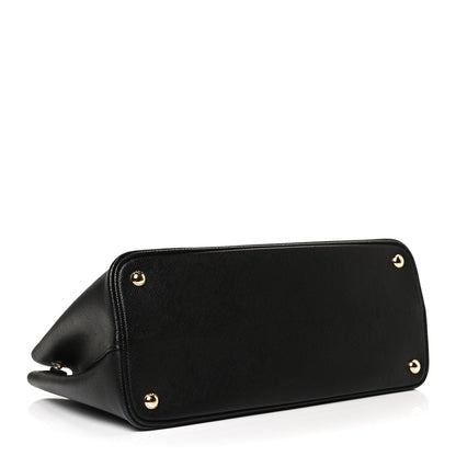 Prada Saffiano Cuir Medium Double Bag Black Fuoco 4 of 12
