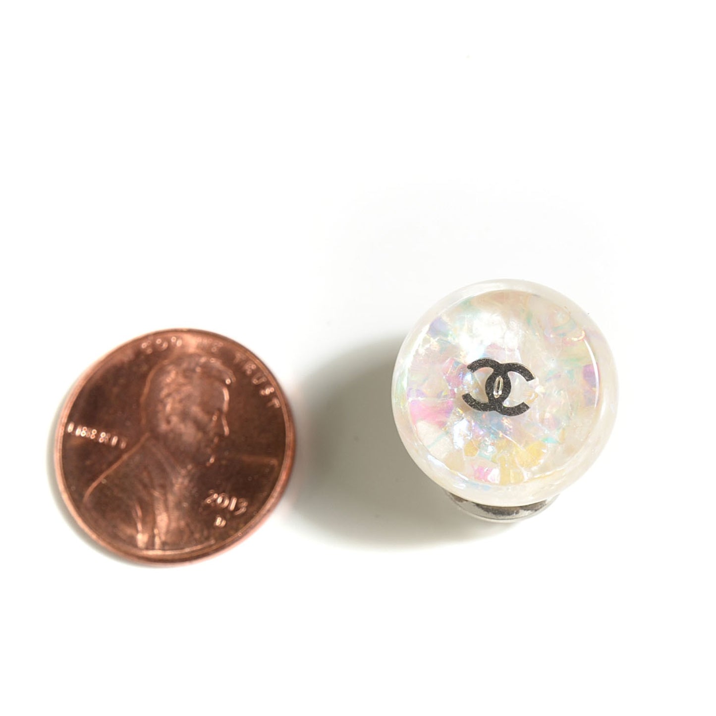 Translucent Resin CC Clip On Earrings White