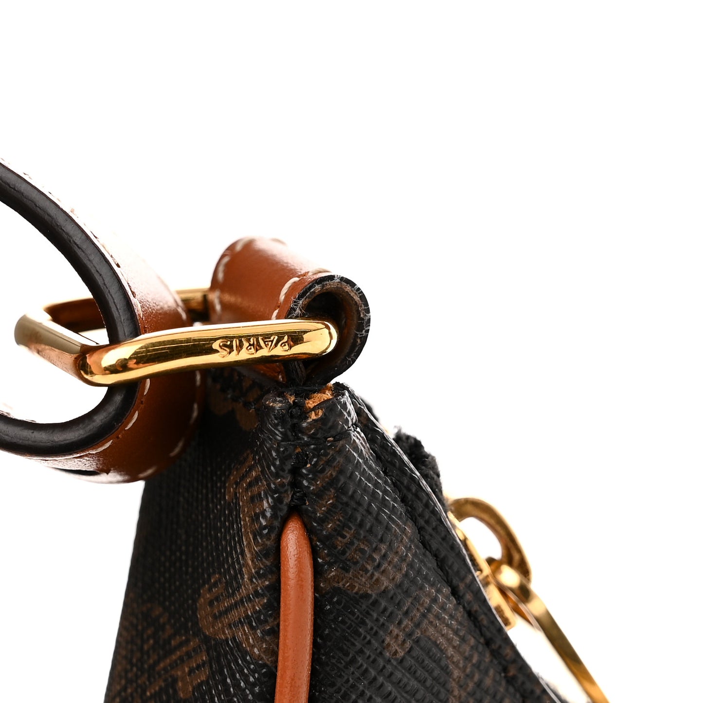 Triomphe Canvas Calfskin Ava Shoulder Bag Tan