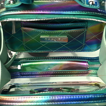 Chanel PVC Patent Calfskin Patent Lambskin Small CC Vanity Case Green 5 of 10