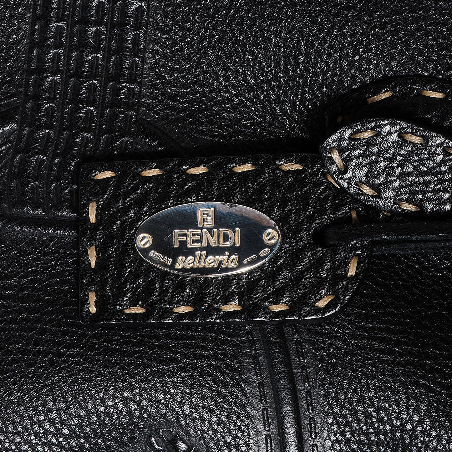 Calfskin Romano Selleria Villa Borghese Tote Black