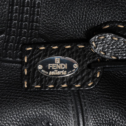 Fendi Calfskin Romano Selleria Villa Borghese Tote Black 10 of 11