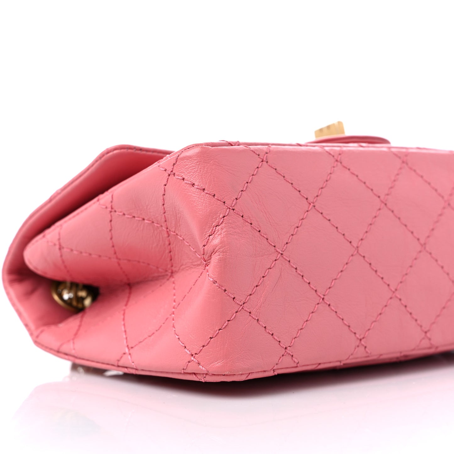 Aged Calfskin Quilted 2.55 Reissue Mini Flap Pink