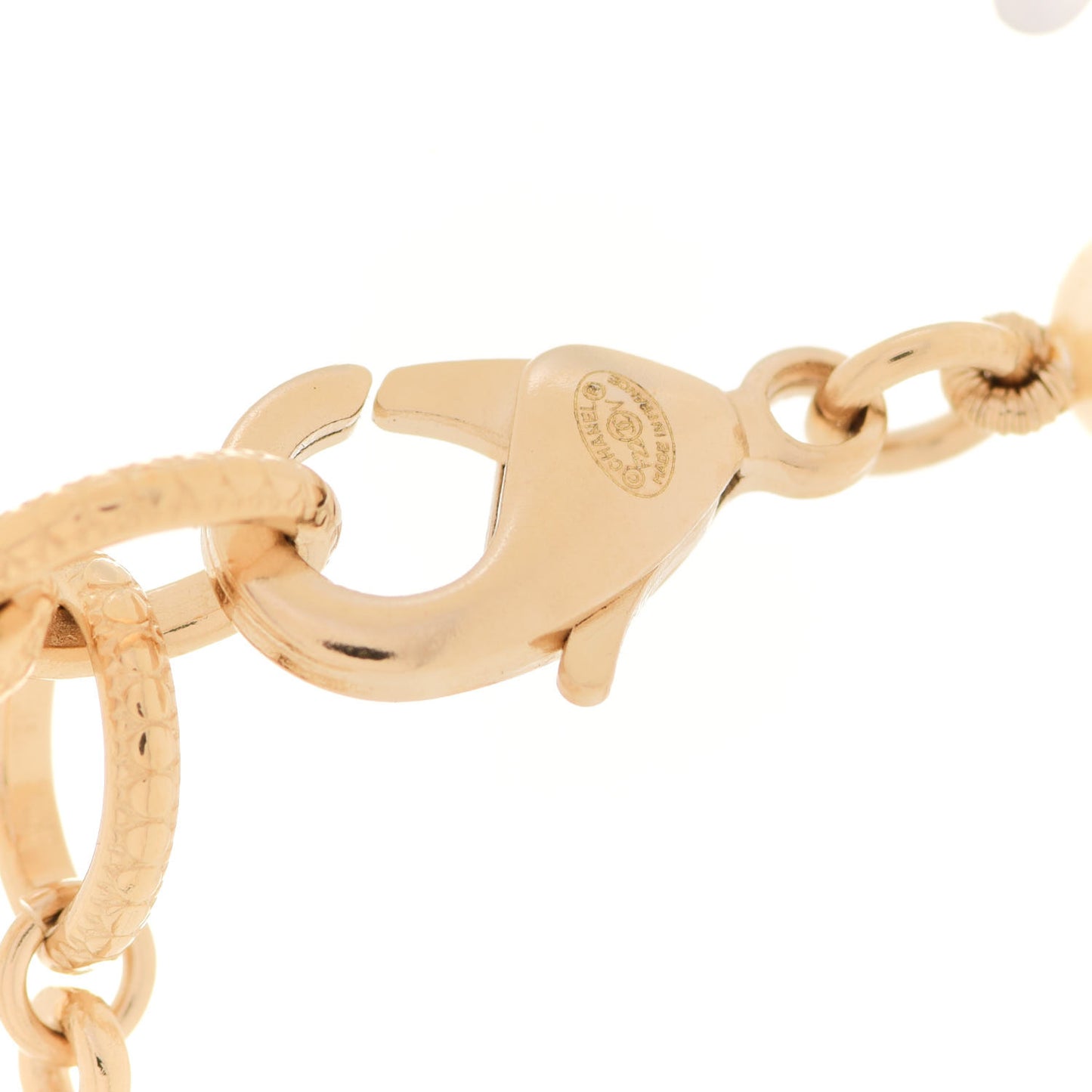 Pearl CC 100th Anniversary Necklace Light Gold