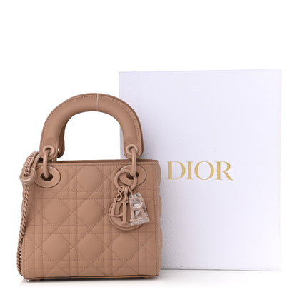 Christian Dior Ultra Matte Calfskin Cannage Mini Lady Dior Light Beige 11 of 11