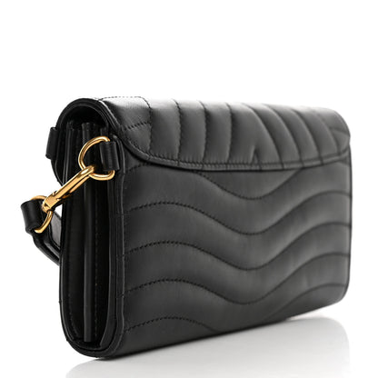 Louis Vuitton Calfskin Love Lock New Wave Long Wallet Black 3 of 10