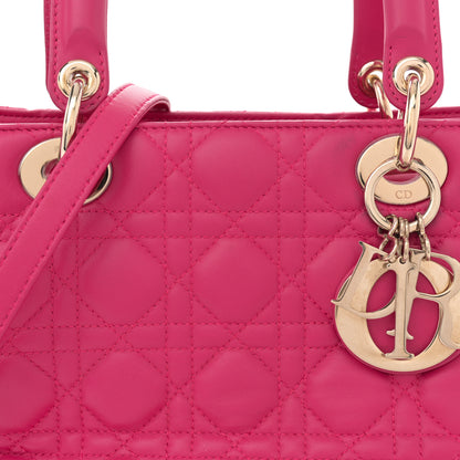 Christian Dior Lambskin Cannage Medium Lady Dior Fuchsia 8 of 13