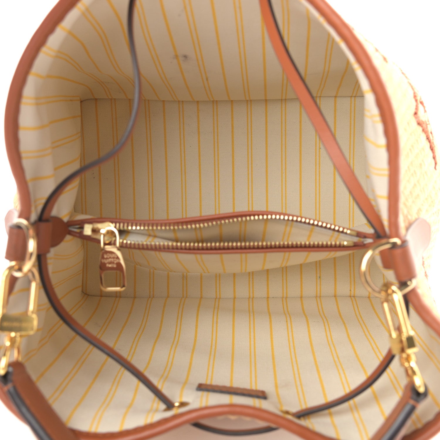 Louis Vuitton Raffia Calfskin Monogram Neonoe MM Tan 5 of 10