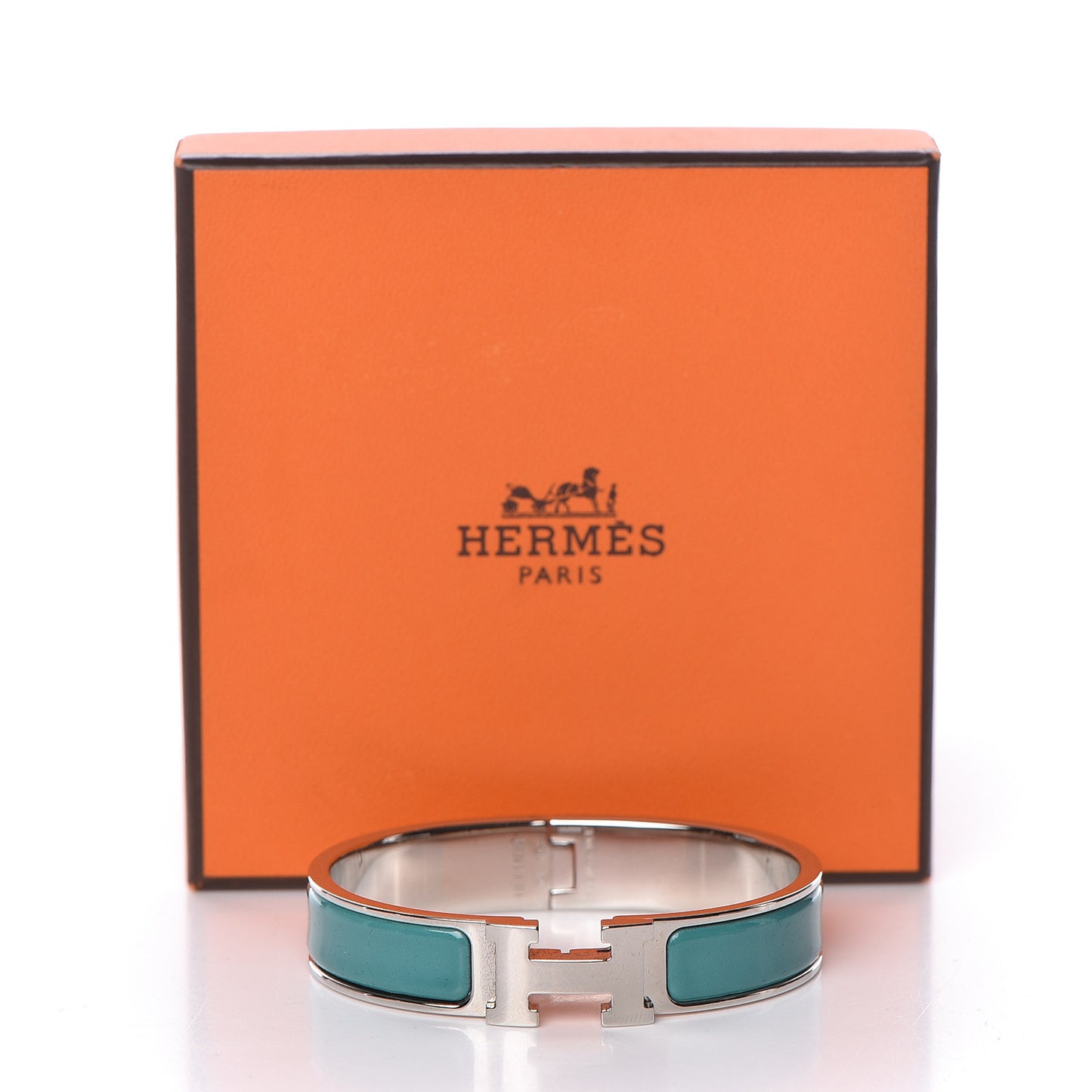 Enamel Narrow Clic Clac H Bracelet PM Emeraude