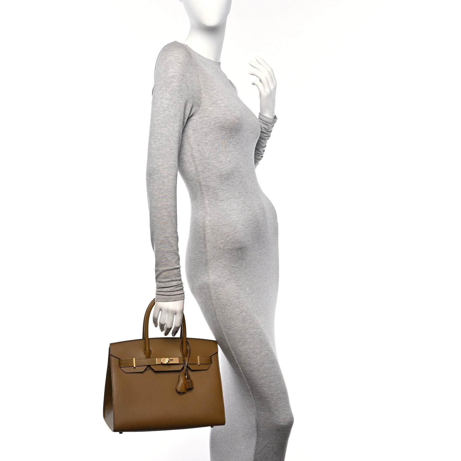 Hermes Madame Calfskin Birkin Sellier 30 Bronze Dore 2 of 11