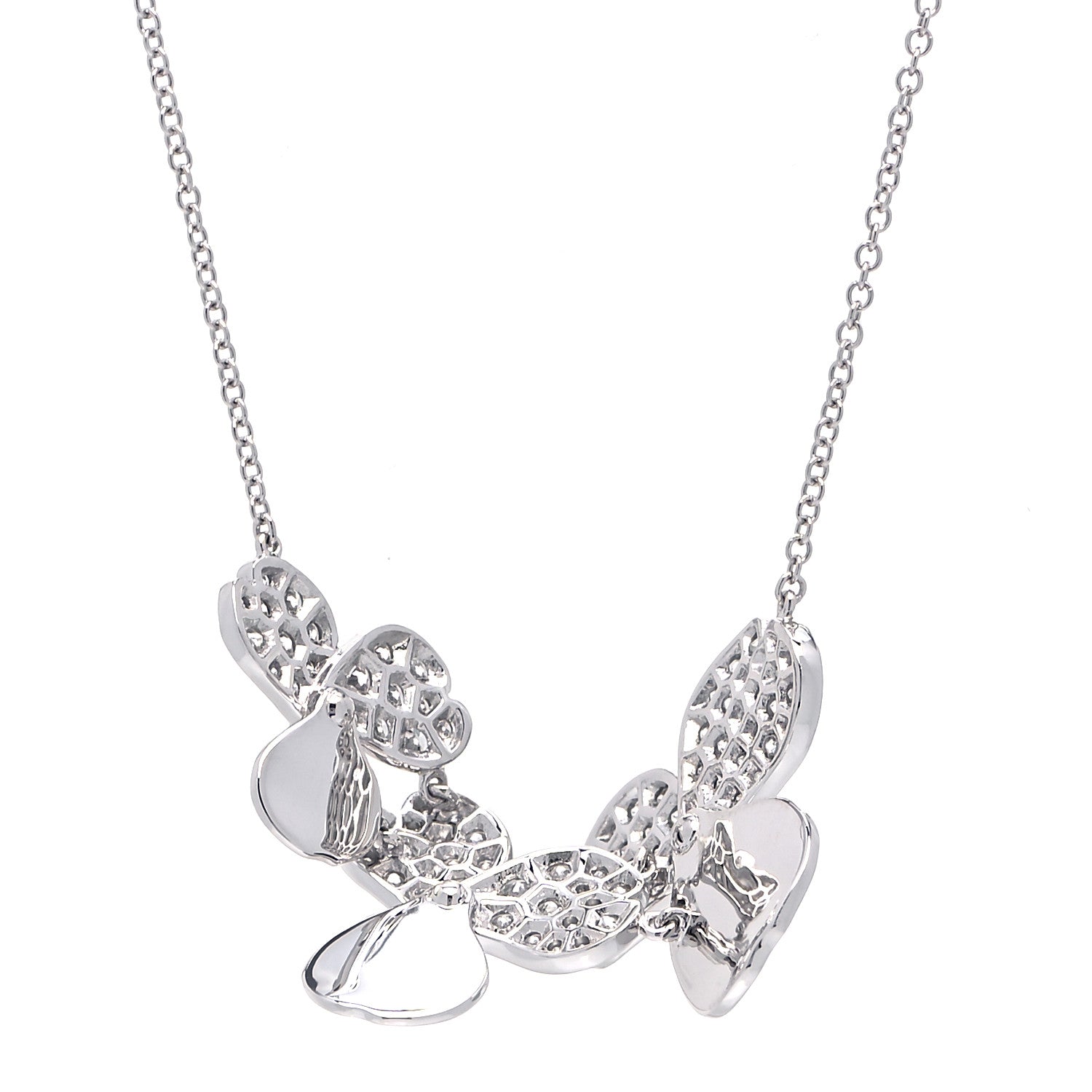 Tiffany Platinum Diamond Mini Paper Flowers Cluster Pendant Necklace 3 of 6