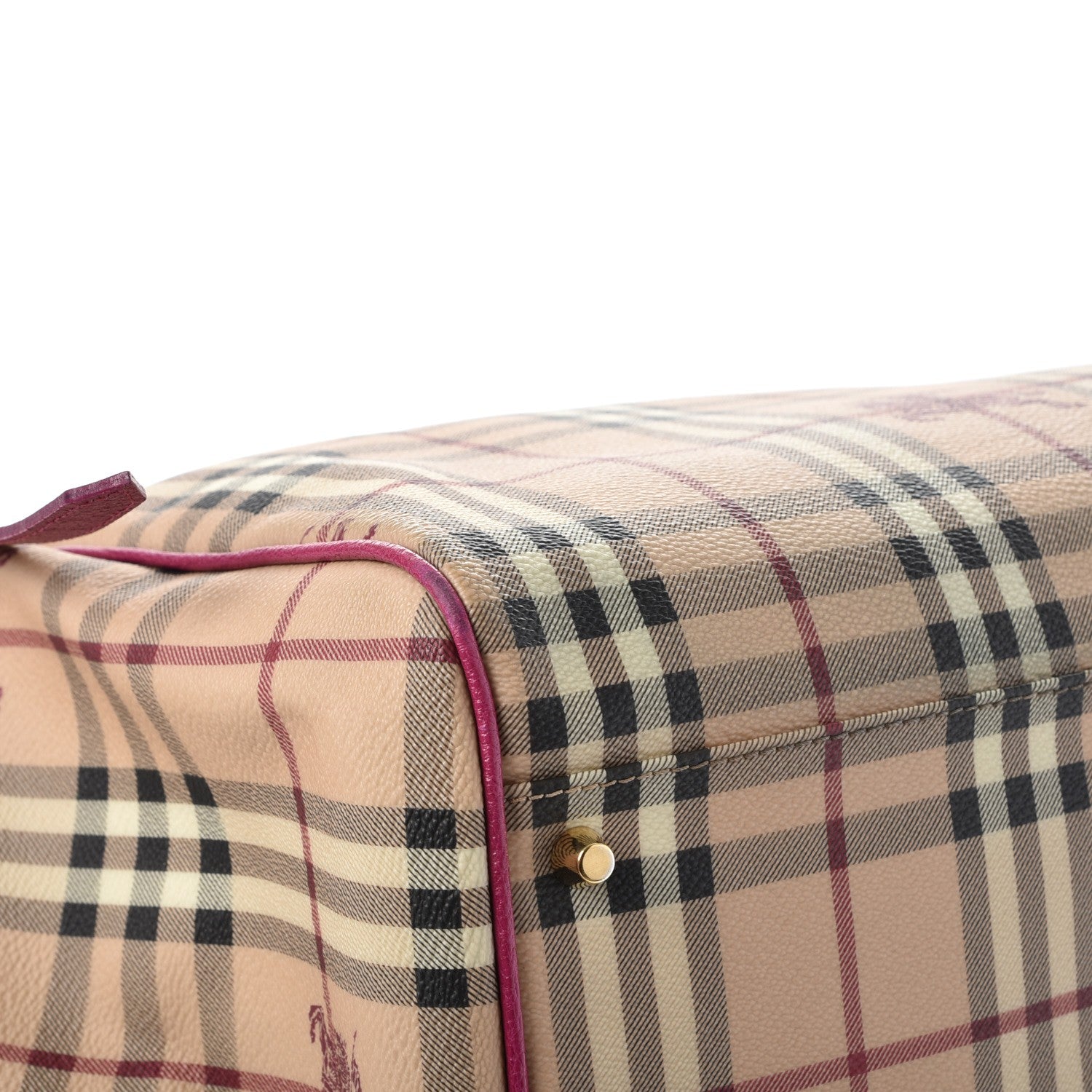 Burberry Haymarket Check Medium Canterbury Tote Bright Rhubarb Pink 10 of 13