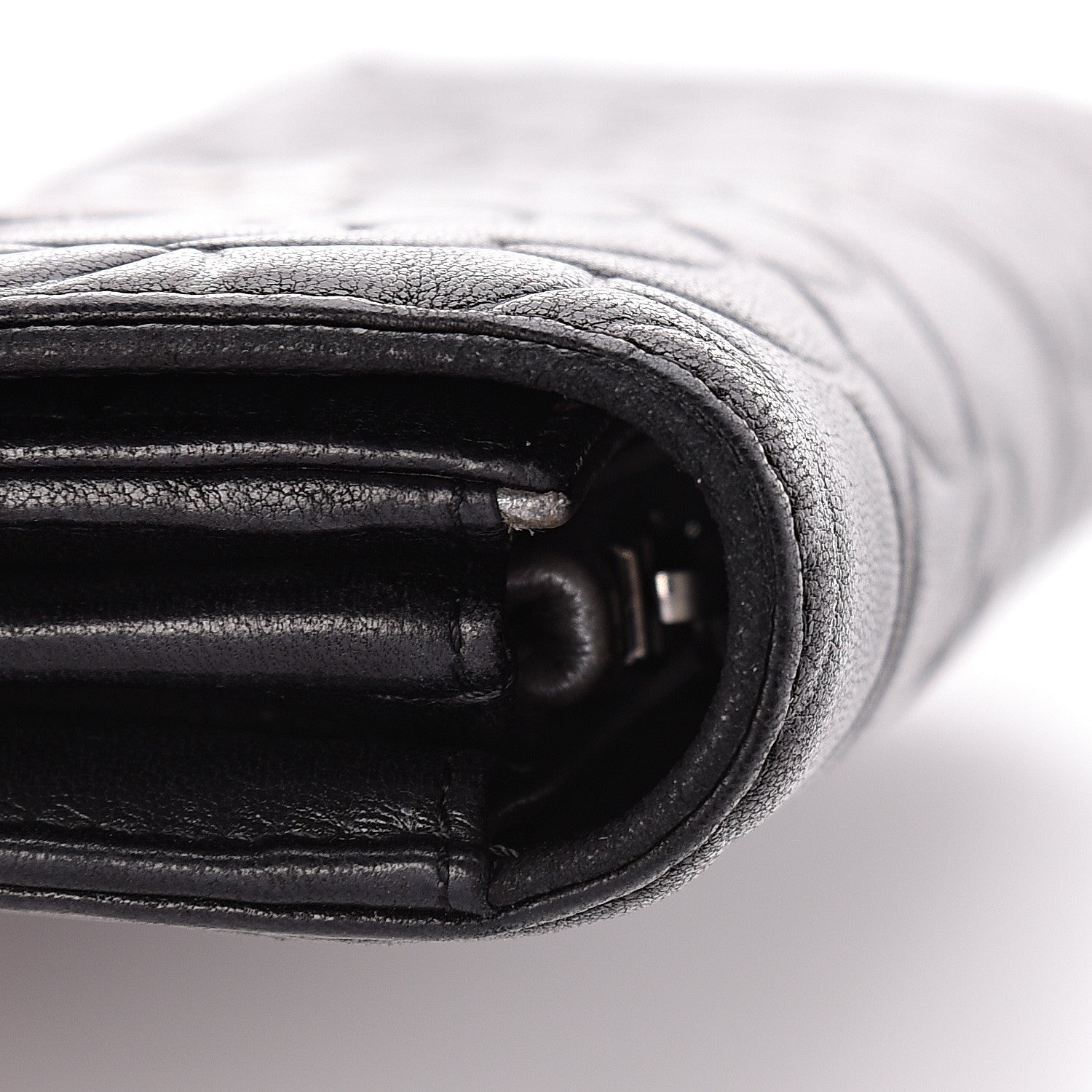 Chanel Lambskin Embossed Camellia Large Gusset Flap Wallet Black 12 of 14