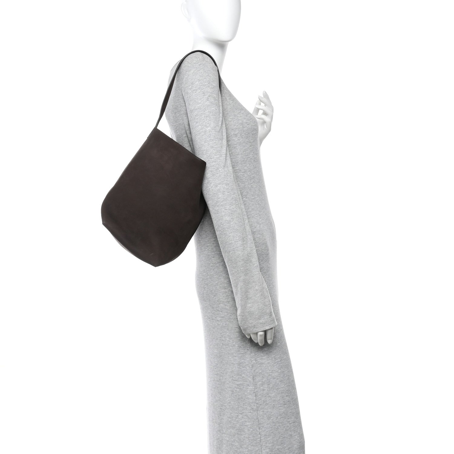 The Row Suede Calfskin Medium N/S Park Tote Wood Brown 2 of 14