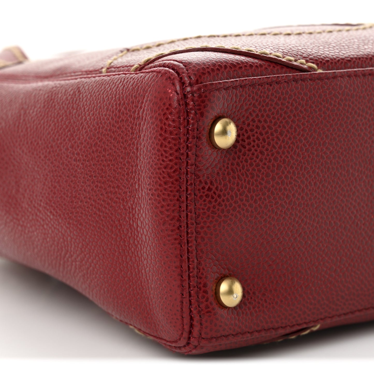Caviar CC Stitched Tote Red