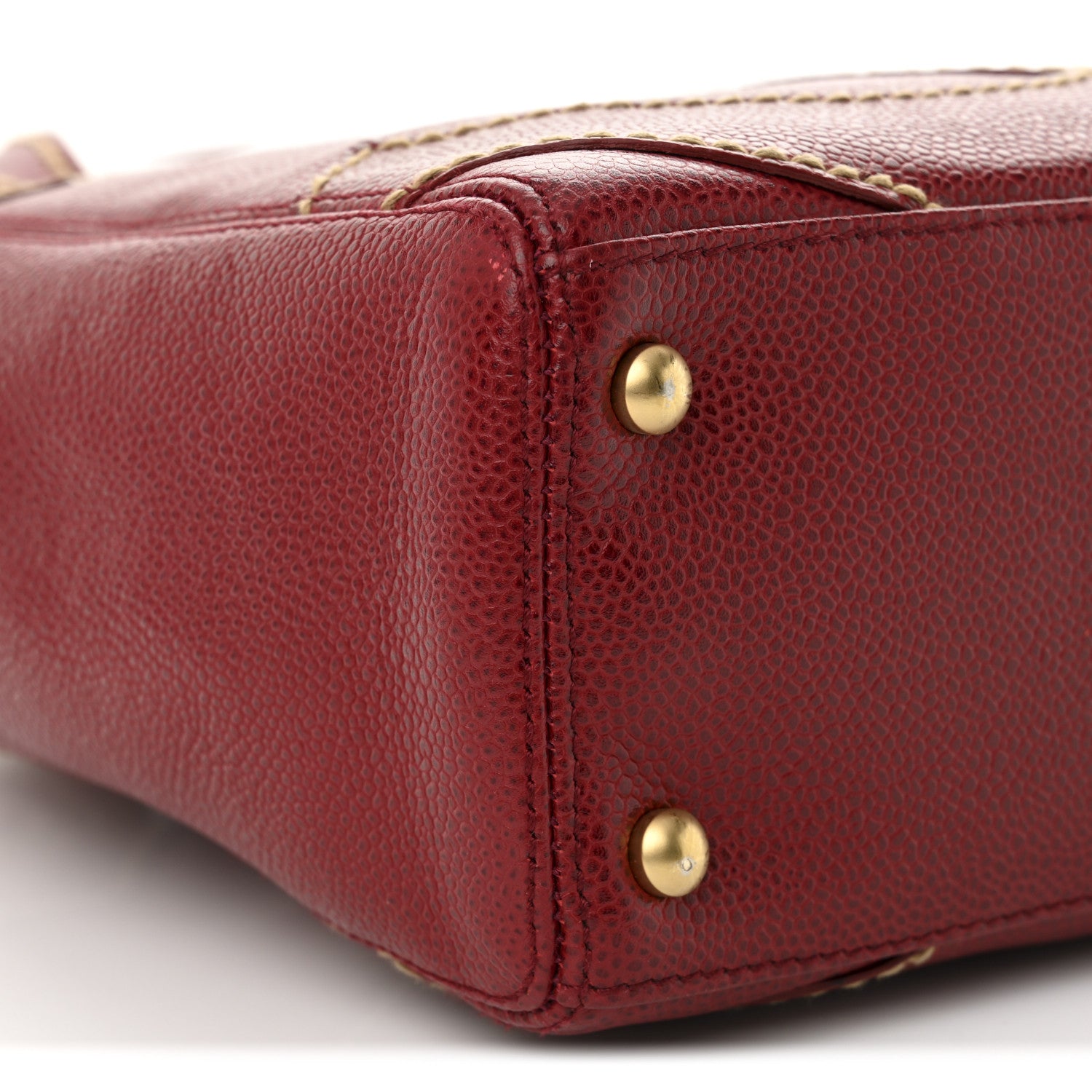 Chanel Caviar CC Stitched Tote Red 9 of 10
