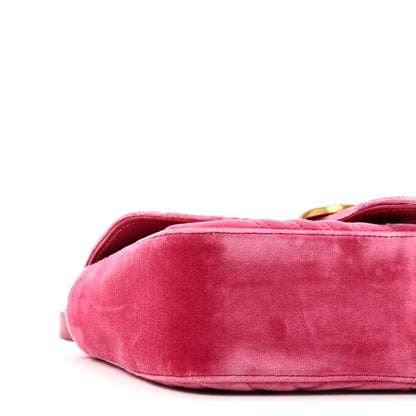 Gucci Velvet Matelasse Small GG Marmont Shoulder Bag Light Raspberry Rose 9 of 10