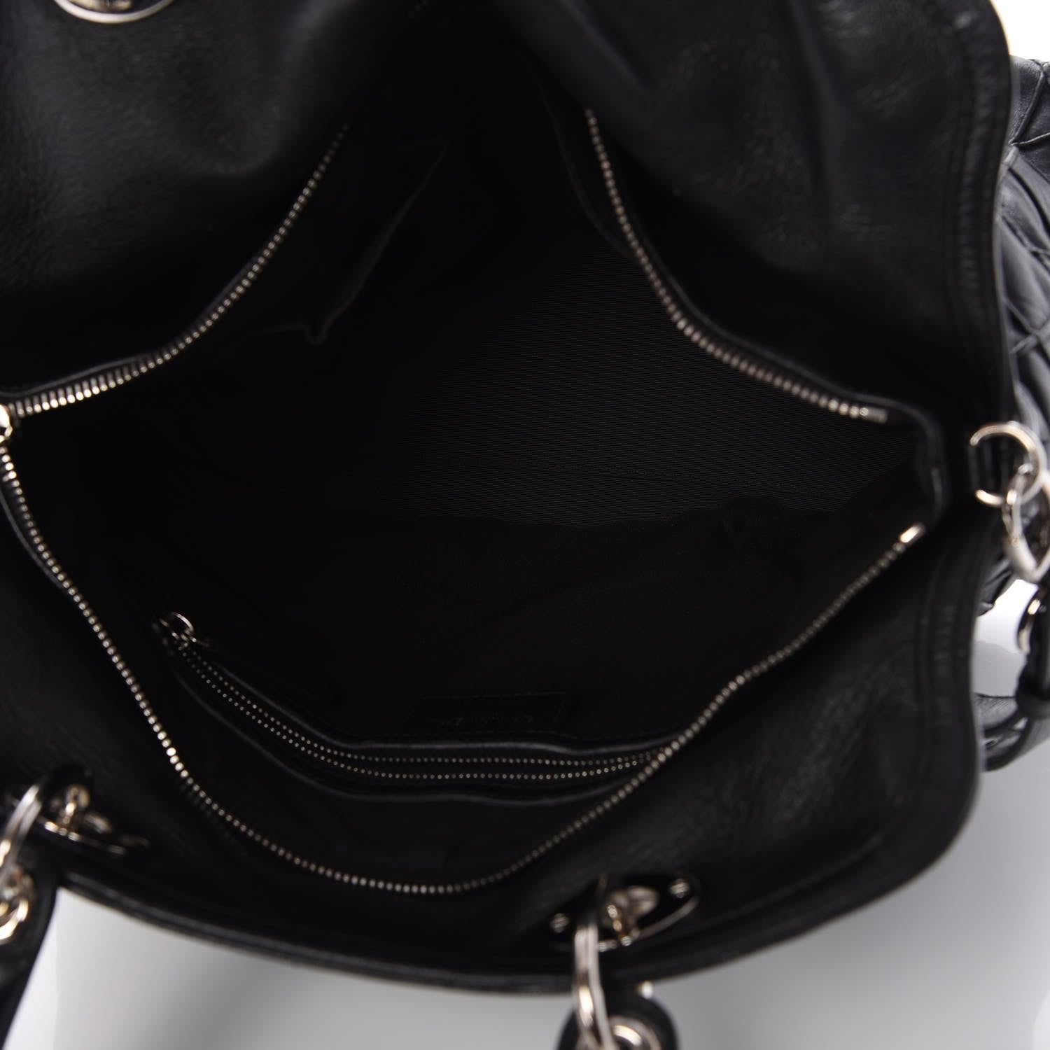 Christian Dior Lambskin Cannage Medium Granville Tote Black 6 of 8