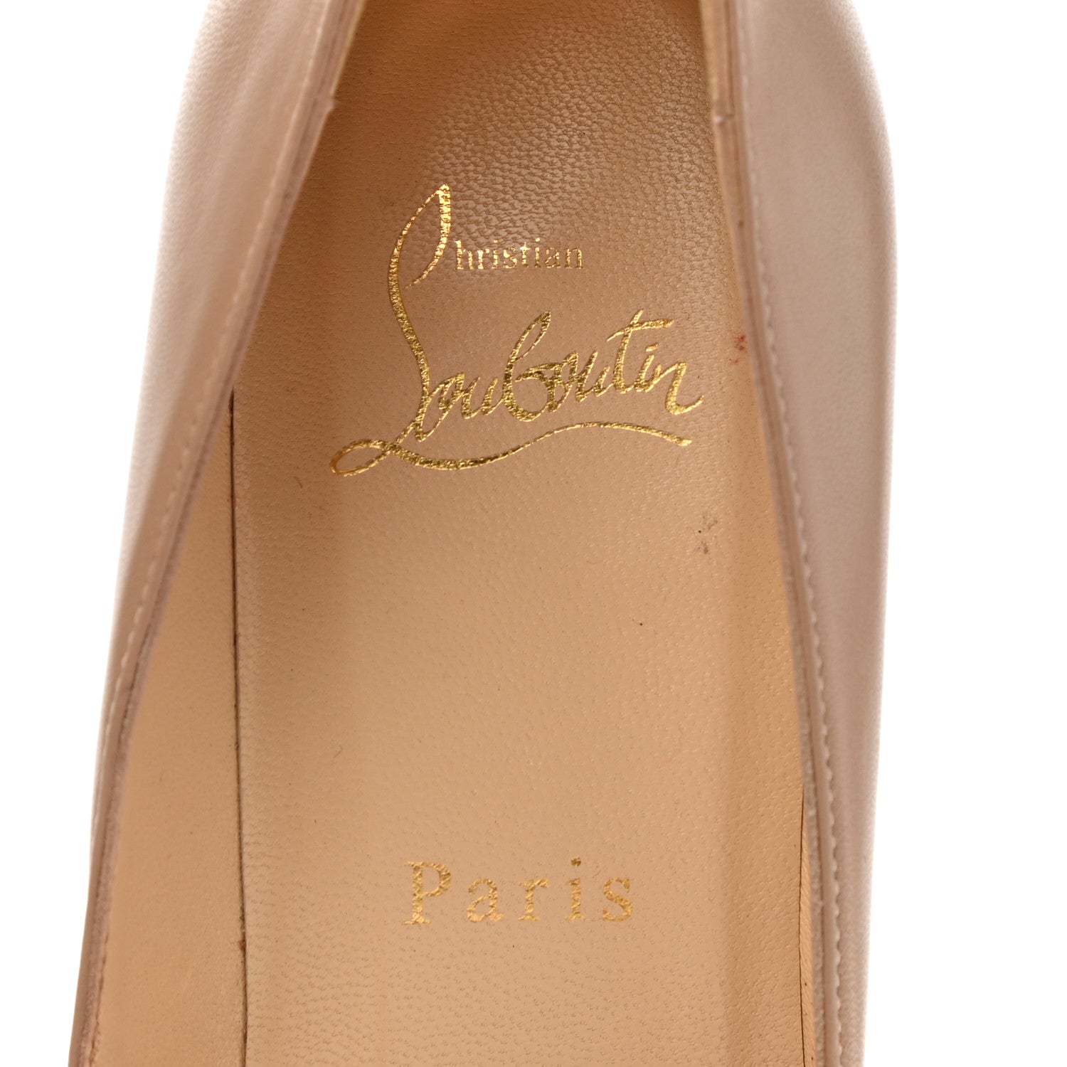 Christian Louboutin Shiny Nappa Apostrophy 85 Pumps 37 Nude 7 of 9